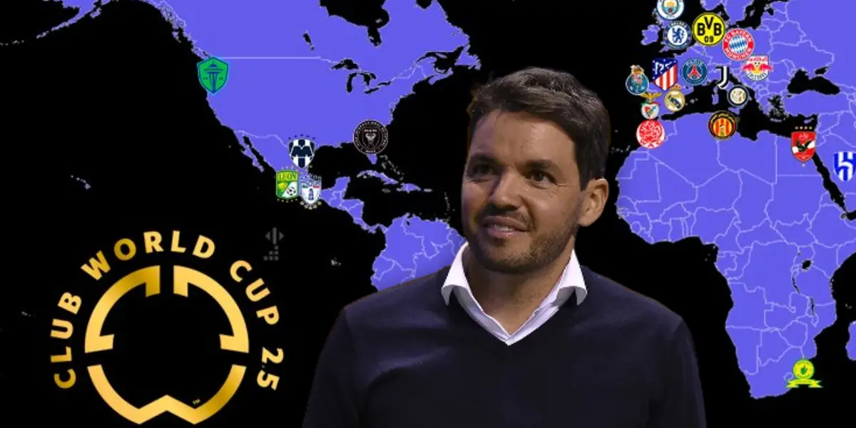 Nicolás Larcamón y mapa del Mundial de Clubes/ Foto KSports MX.