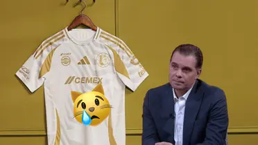 Nueva playera del equipo felino, Christian Martinoli y emoji llorando/ Foto Tigres.