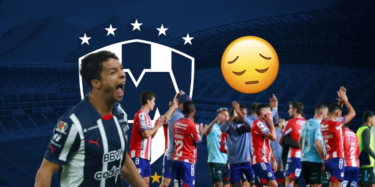 Oliver Torres celebrando, jugadores del Atlético de San Luis y emoji triste/ Foto Stats Bomb.