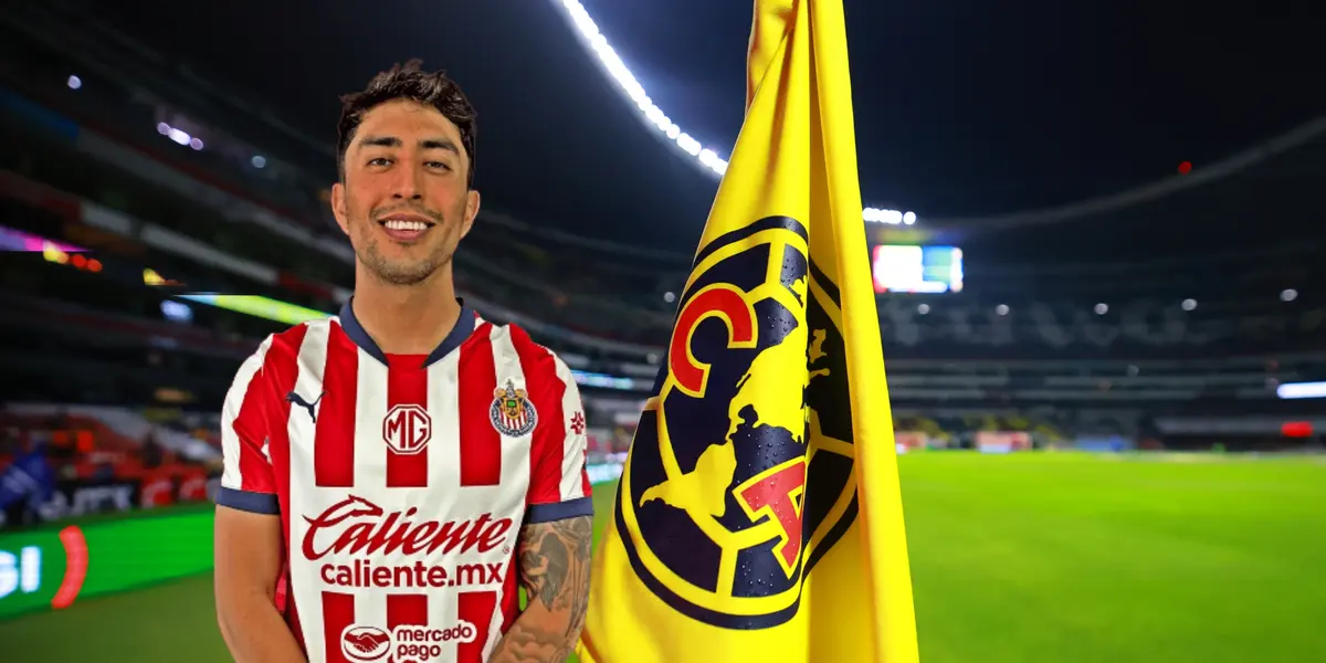 Omar Govea y bandera del América/Foto TUDN.
