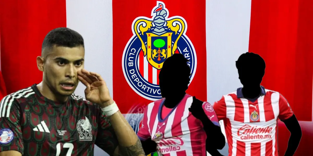 Orbelín Pineda junto a dupla incógnito de Chivas / FOTO GOAL