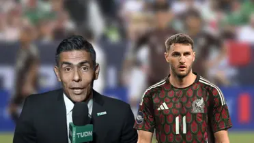 Oswaldo Sánchez con micrófono y Santiago Giménez/ Foto Deportes Digital MX.