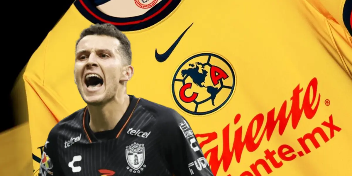 Oussama Idrissi gritando y playera de las Águilas/Foto Club América.
