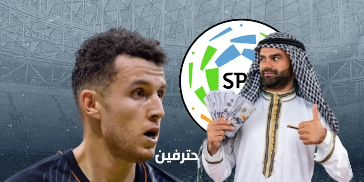 Oussama Idrissi y jeque árabe a su lado/Foto Saudi Pro League.