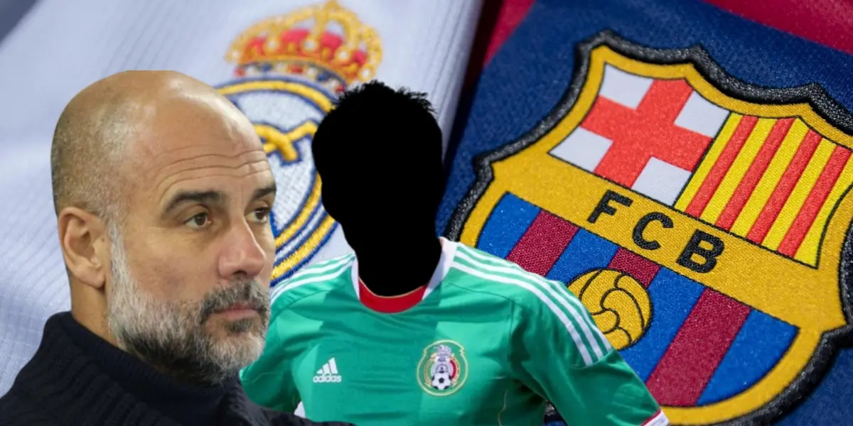 Pep Guardiola junto a futbolista incógnito del Tri / FOTO DIEZ