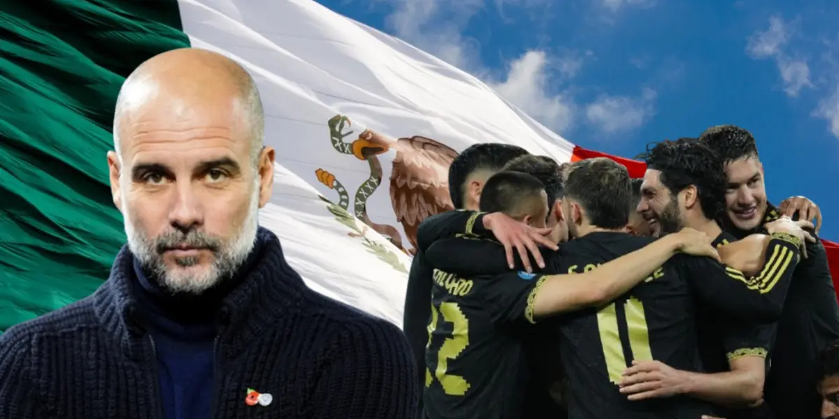 Pep Guardiola junto a jugadores de la Selección Mexicana / FOTO DAZN