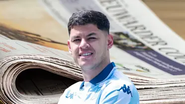 Periódico de fondo, tomado de Canva, con Richard al frente