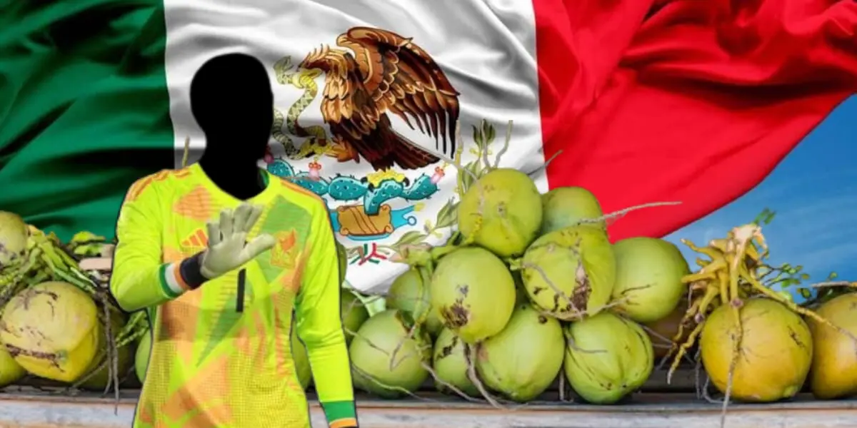 Portero incógnito de la Selección Mexicana junto a puesto de cocos / FOTO FÚTBOL TOTAL