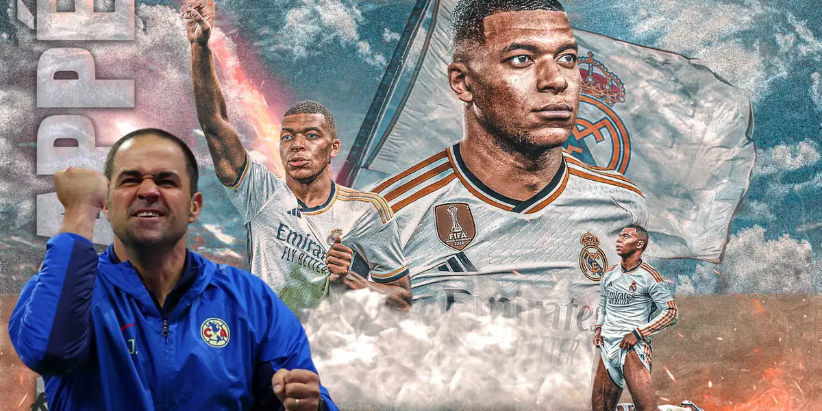 Póster de la llegada de Mbappé al Madrid. Foto: Diario AS