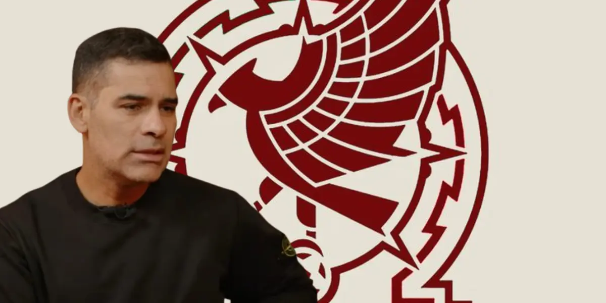 Rafa Márquez junto al escudo del Tri / FOTO YOUTUBE