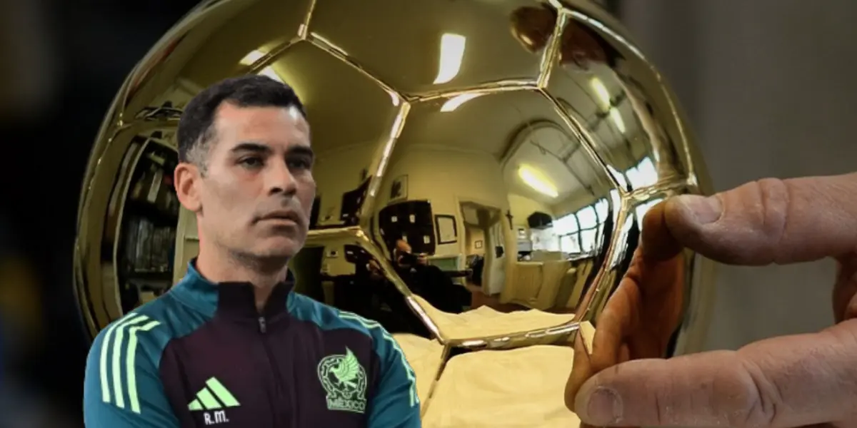 Rafael Márquez serio y Balón de Oro de fondo/Foto Dazn.