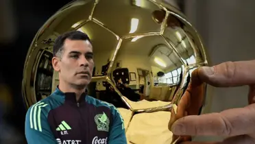 Rafael Márquez serio y Balón de Oro de fondo/Foto Dazn.