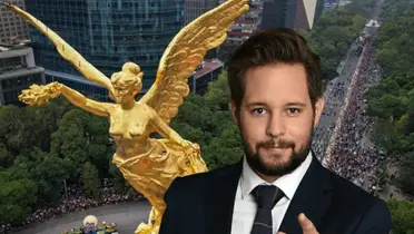 Raoul Pollo Ortiz y Ángel de la Independencia/ Foto Quadratín Guerrero.