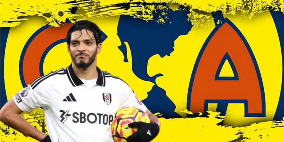 Raúl Jiménez junto al escudo del América / FOTO THE EVENING STANDARD