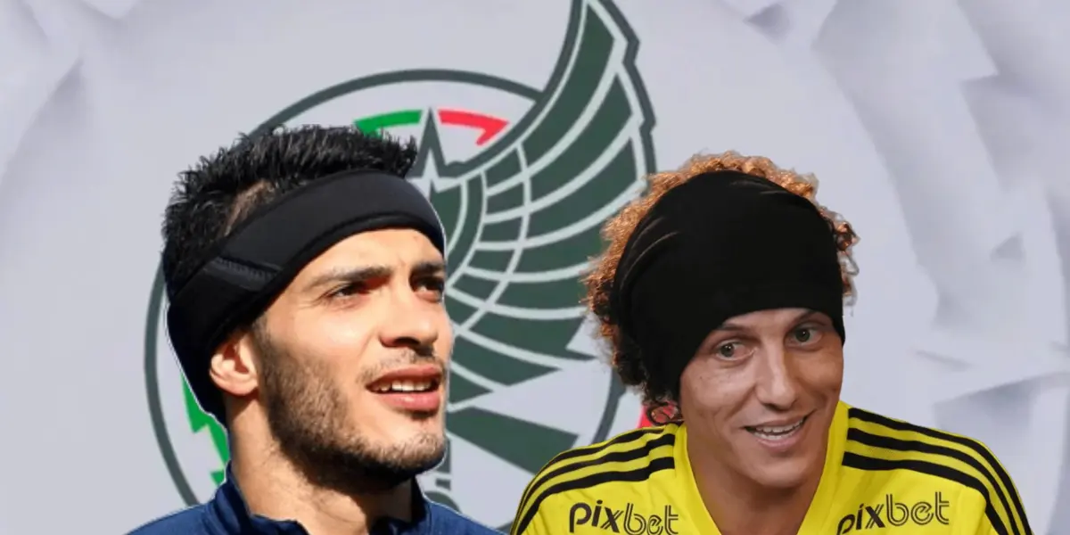 Raúl Jiménez y David Luiz/Foto Cadena Noticias.