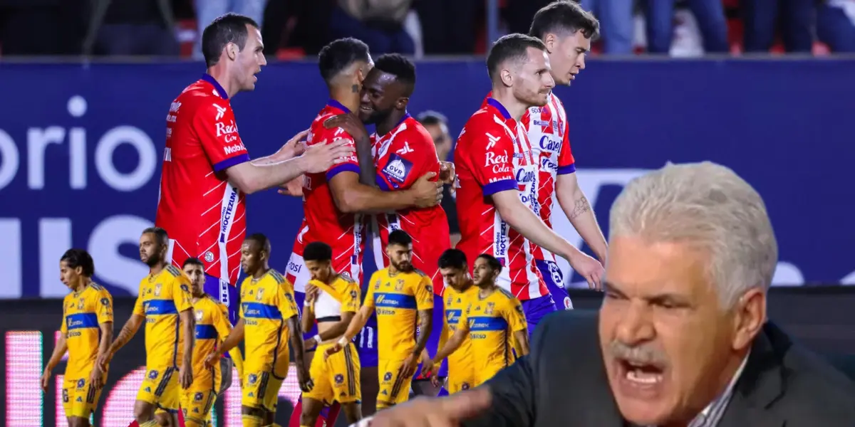 Ricardo Ferretti gritando, jugadores del Atlético de San Luis y Tigres/Foto Mano a Mano Mx.