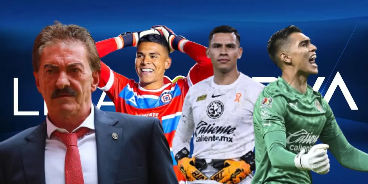 Ricardo La Volpe junto a Kevin Mier, Luis Ángel Malagón y Raúl Rangel / FOTO TYC SPORTS