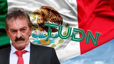 Ricardo La Volpe junto al logo de TUDN / FOTO INFOBAE