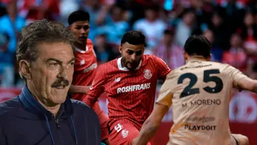 Ricardo La Volpe y Alexis Vega marcando gol/Foto Estadio Nemesio Diez.