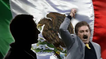 Ricardo La Volpe y silueta de hombre/Foto N+.