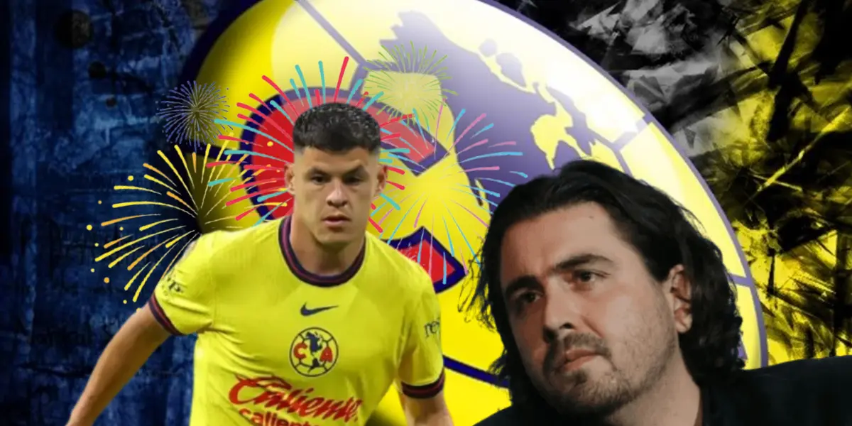 Richard Sánchez entre fuegos artificiales y Amaury Vergara serio/Foto AzulcremasUSA.com