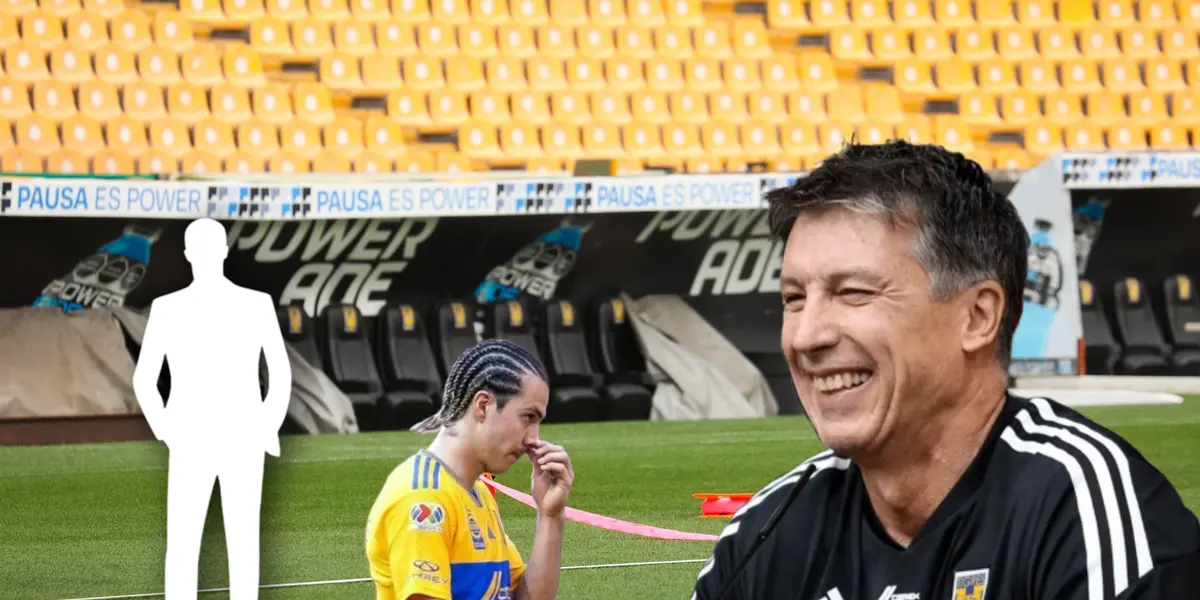 Robert Siboldi riendo, a su lado Sebastián Córdova y otro técnico/ Foto Tigres oficial.
