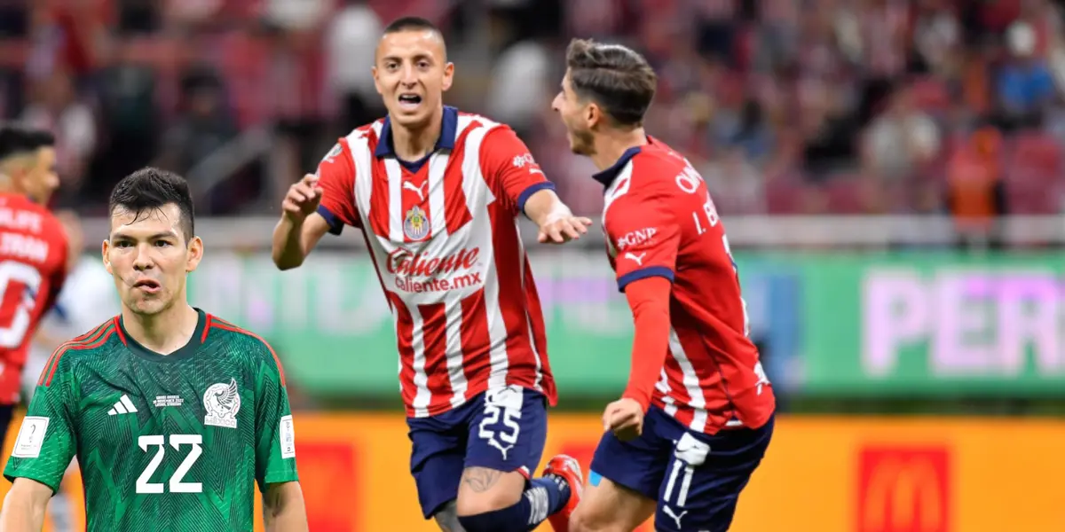 Roberto Alvarado e Isaac Brizuela festejando en partido con Chivas. Foto: Esto.