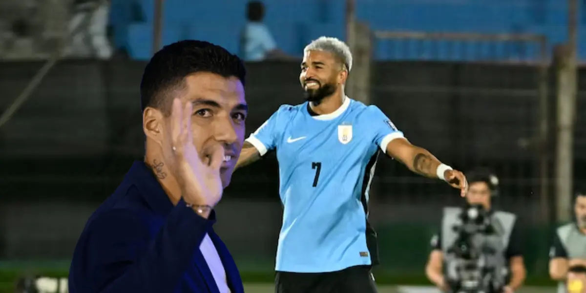 Rodrigo Aguirre celebrando y Luis Suárez/ Foto La Razón de México.