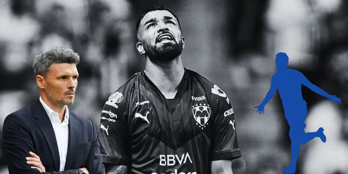 Rodrigo Aguirre viendo al cielo en partido de Rayados. Foto: Marca