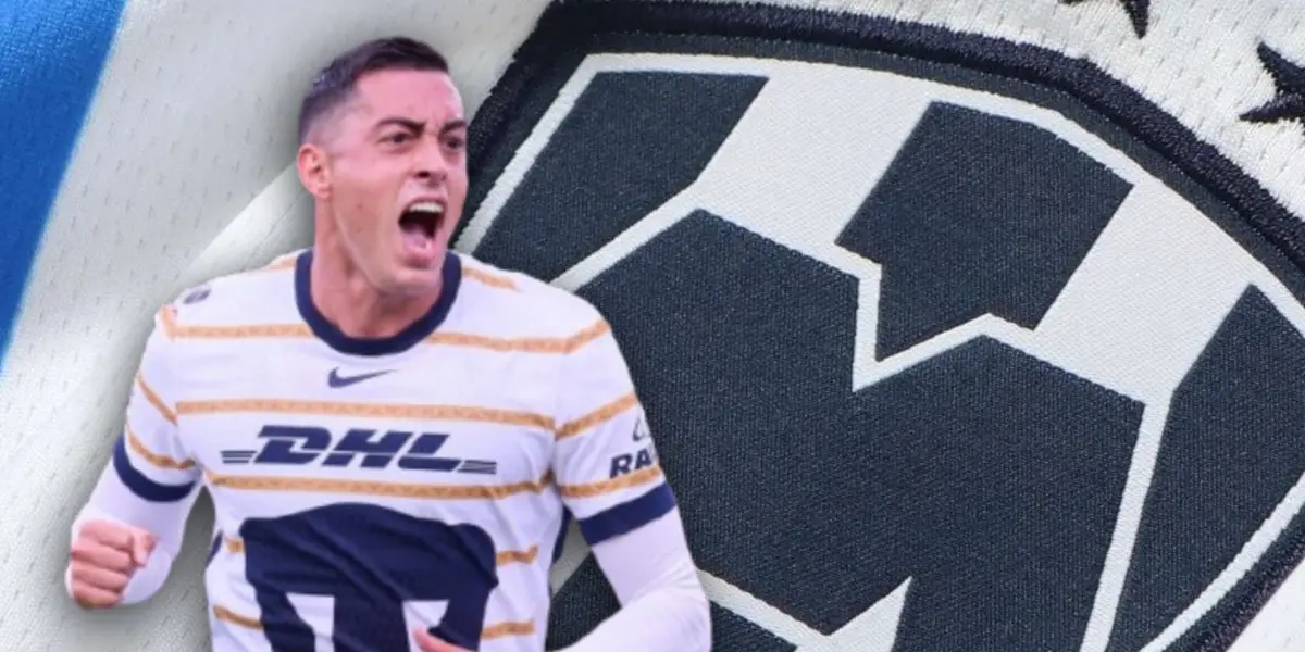Rogelio Funes Mori gritando y playera de Rayados/ Foto Soy Fútbol.