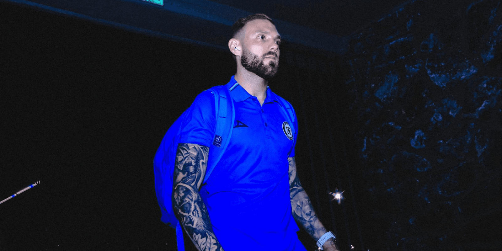 Rotondi en llegada a partido. Foto: Cruz Azul