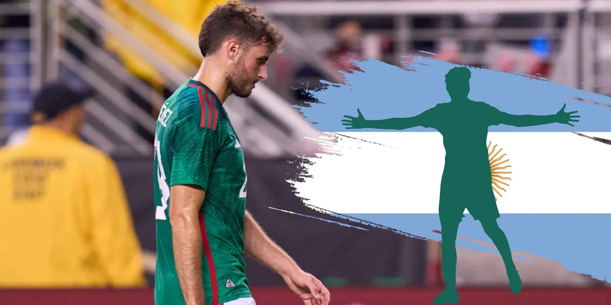 Santiago Giménez en partido con Selección Mexicana. Foto: Azteca Deportes