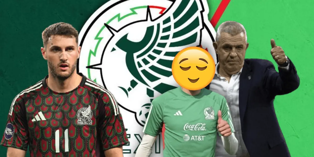 Santiago Giménez, Javier Aguirre y jugador incógnito/Foto Pinterest.