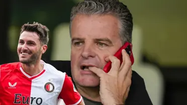 Santiago Giménez junto a Dennis te Kloese