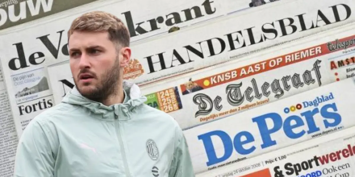 Santiago Giménez junto a diarios neerlandeses / FOTO SEMPRE MILAN