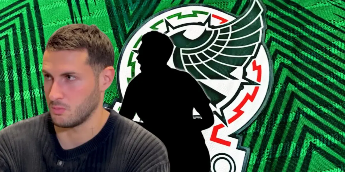 Santiago Giménez junto a futbolista incógnito / FOTO TUDN