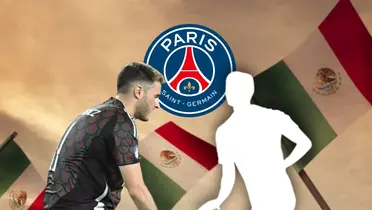 Santiago Giménez, sombra de Ricardo Pepi y escudo del PSG/Foto Hotel Princess.