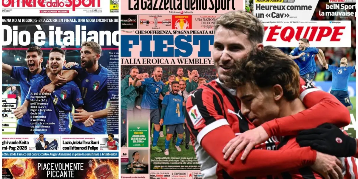 Santiago Giménez y Joao Félix junto a diarios italianos / FOTO X