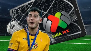 Sebastián Cáceres y escudo de Liga MX/Foto El Financiero.
