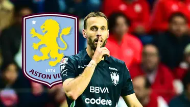 Sergio Canales y escudo del Aston Villa/Foto Soy Rayado.
