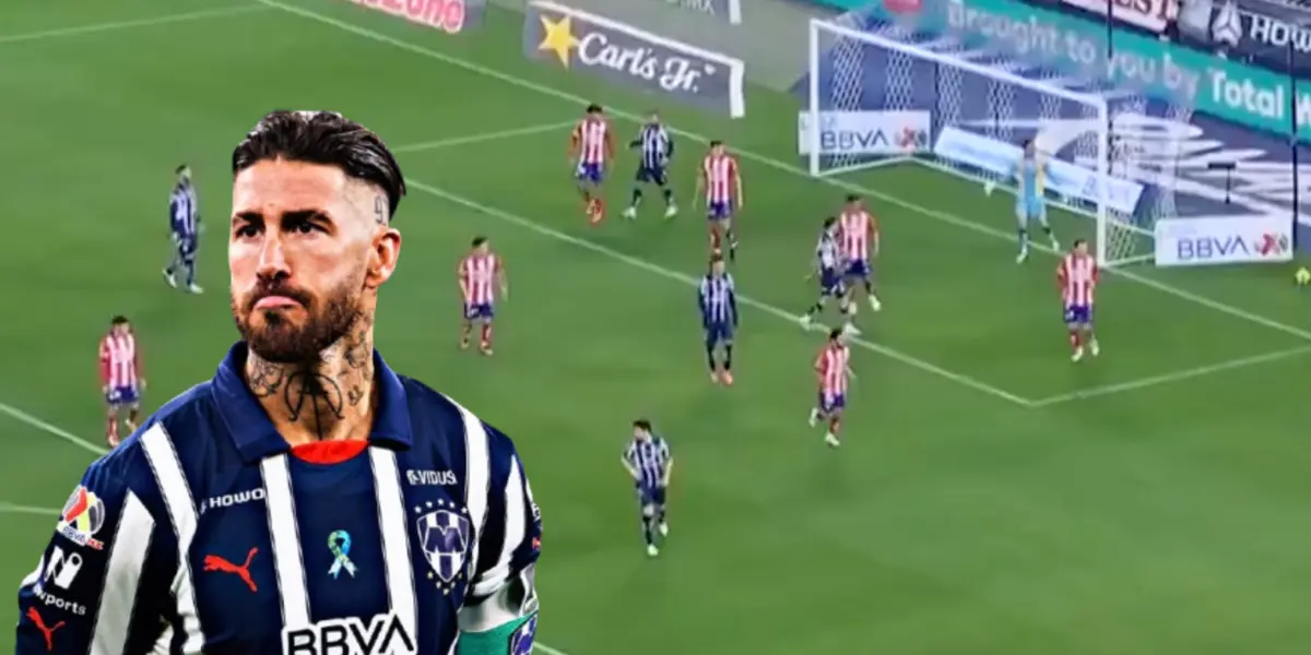 Sergio Ramos en el Rayados vs Atlético de San Luis / FOTO X
