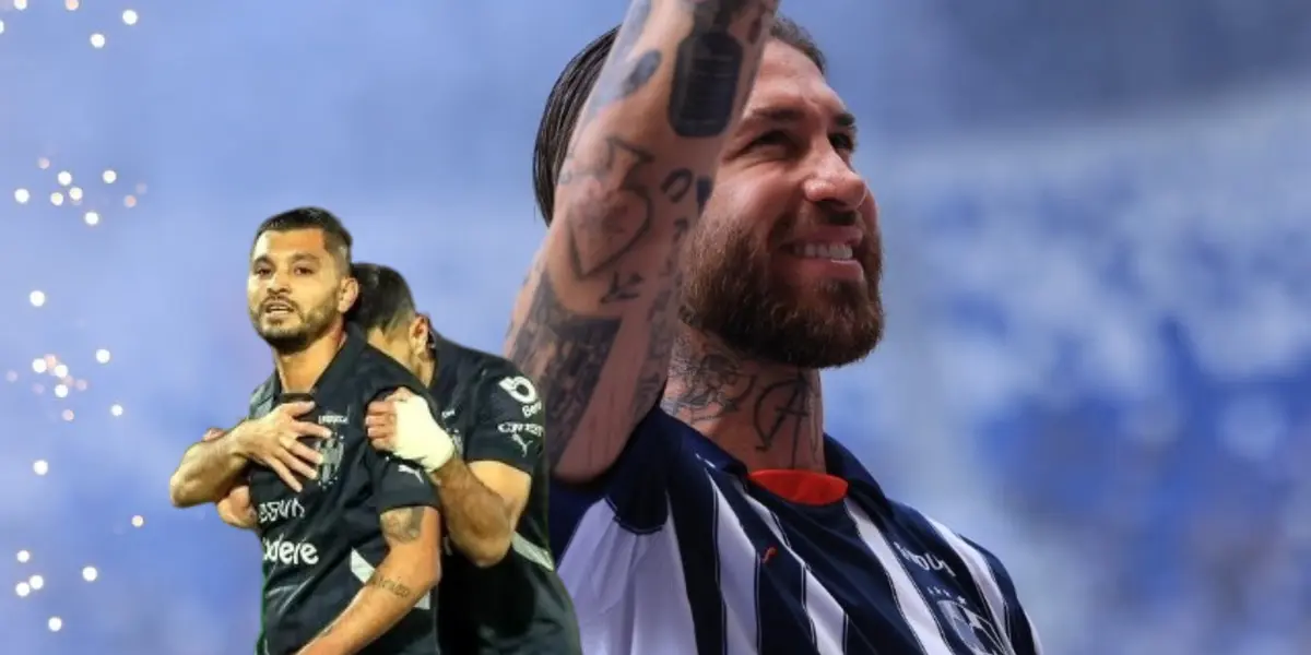 Sergio Ramos y jugadores de Monterrey/ Foto DLPLTLV.