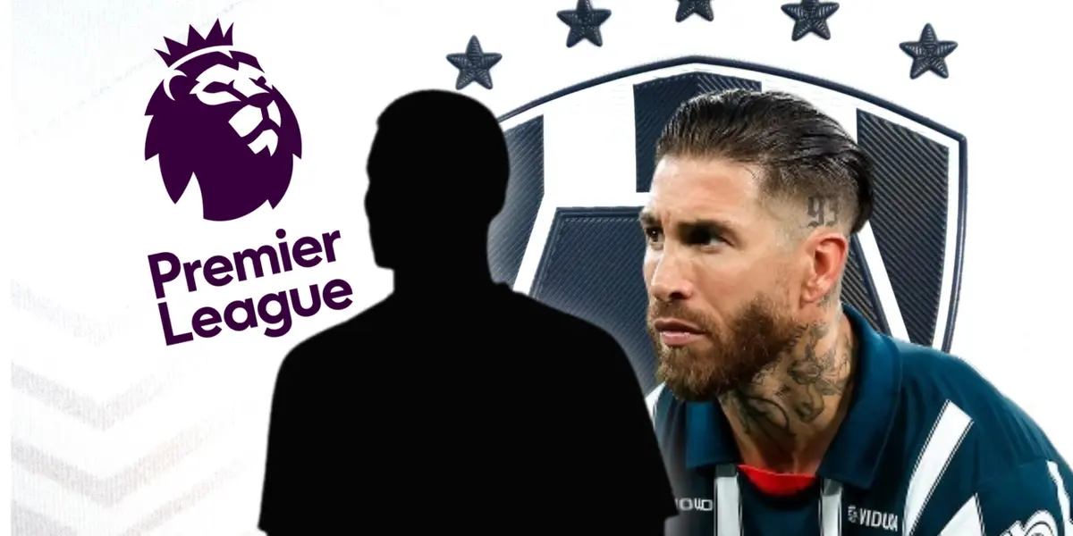 Sergio Ramos y silueta de Walter Benítez, logo de la Premier League/Foto Rayados.