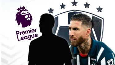 Sergio Ramos y silueta de Walter Benítez, logo de la Premier League/Foto Rayados.