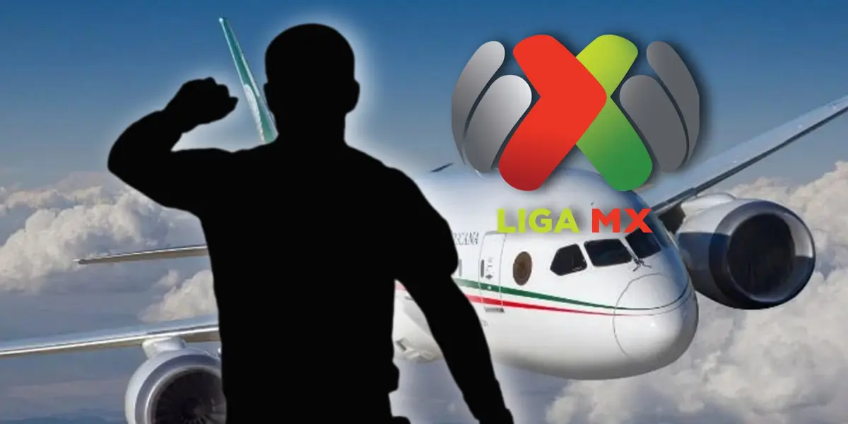 Silueta de árbitro mexicano, logo de Liga MX y avión volando/ Foto Forbes.
