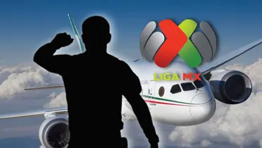 Silueta de árbitro mexicano, logo de Liga MX y avión volando/ Foto Forbes.