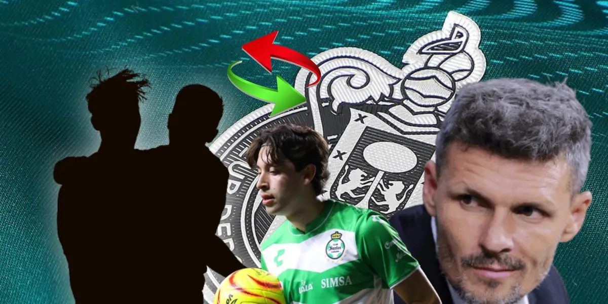 Silueta de dos futbolistas, Jordan Carrillo y Fernando Ortiz/ Foto Chivas.