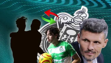 Silueta de dos futbolistas, Jordan Carrillo y Fernando Ortiz/ Foto Chivas.