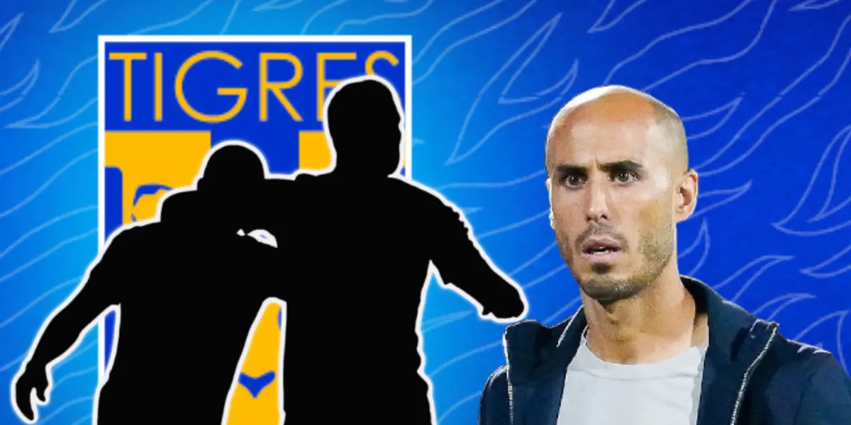 Silueta de dos jugadores y Guido Pizarro/Foto Tigres.