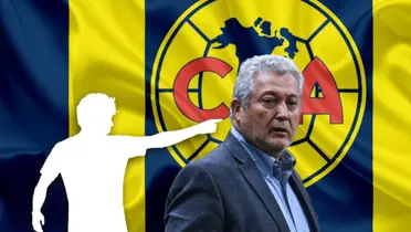 Silueta de futbolista señalando y Víctor Manuel Vucetich/Foto Besthqwallpers.com